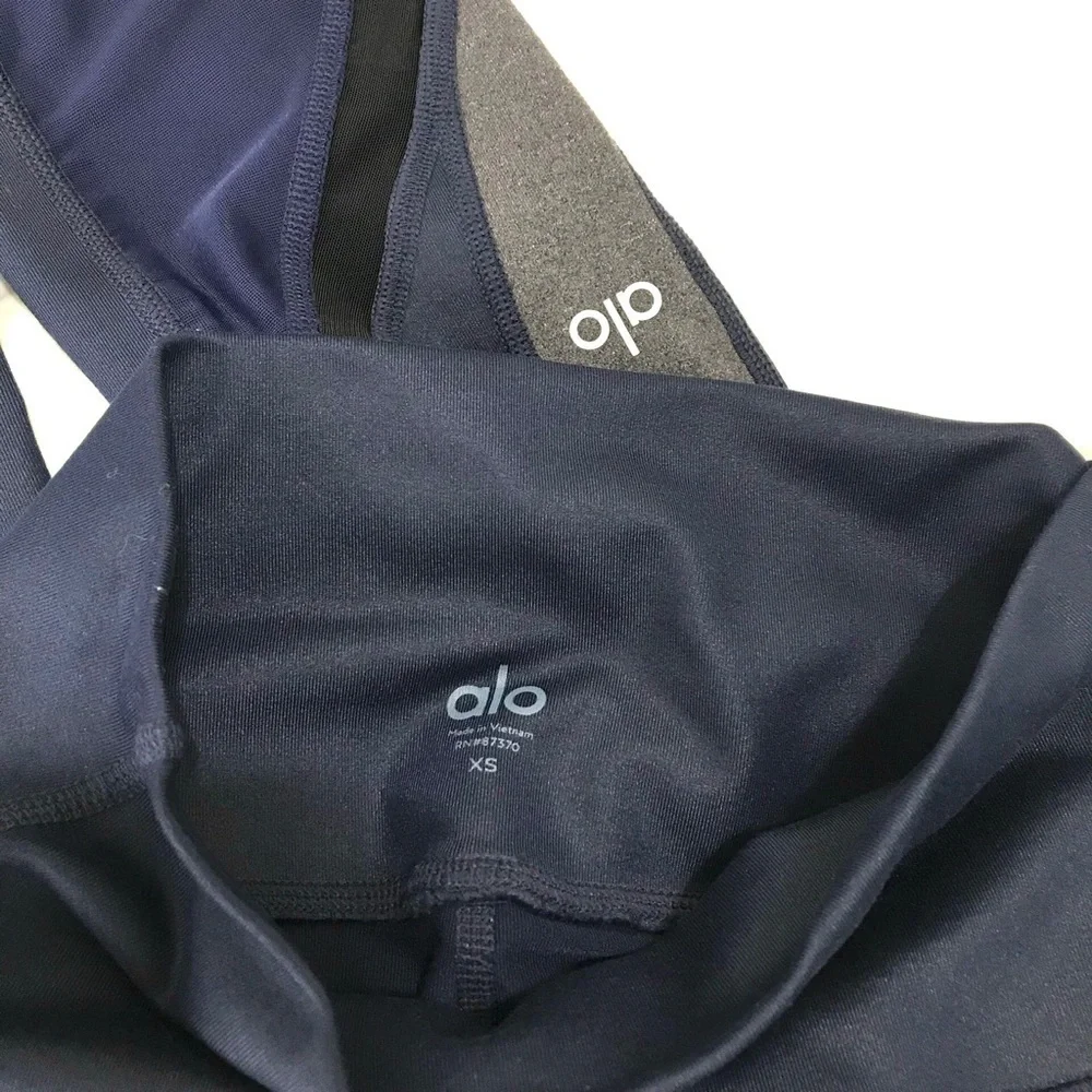 Alo Yoga High Rise Elevate Leggings Blue Gray SIZE XSMALL